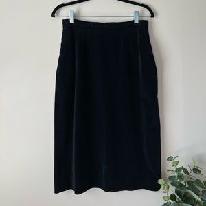 Vintage Ralph Lauren Blue Label Black Velvet Skirt Size 10